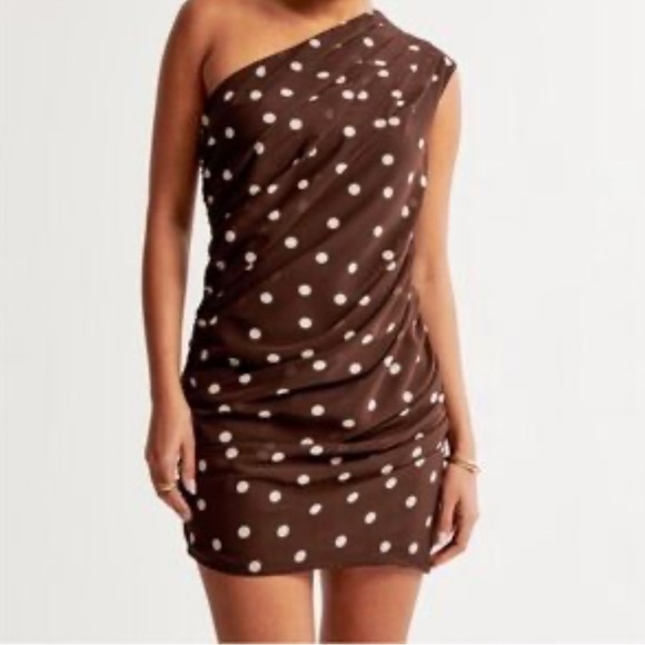 Abercrombie & Fitch Chocolate One-Shoulder Dress #242 - Picture 1 of 6